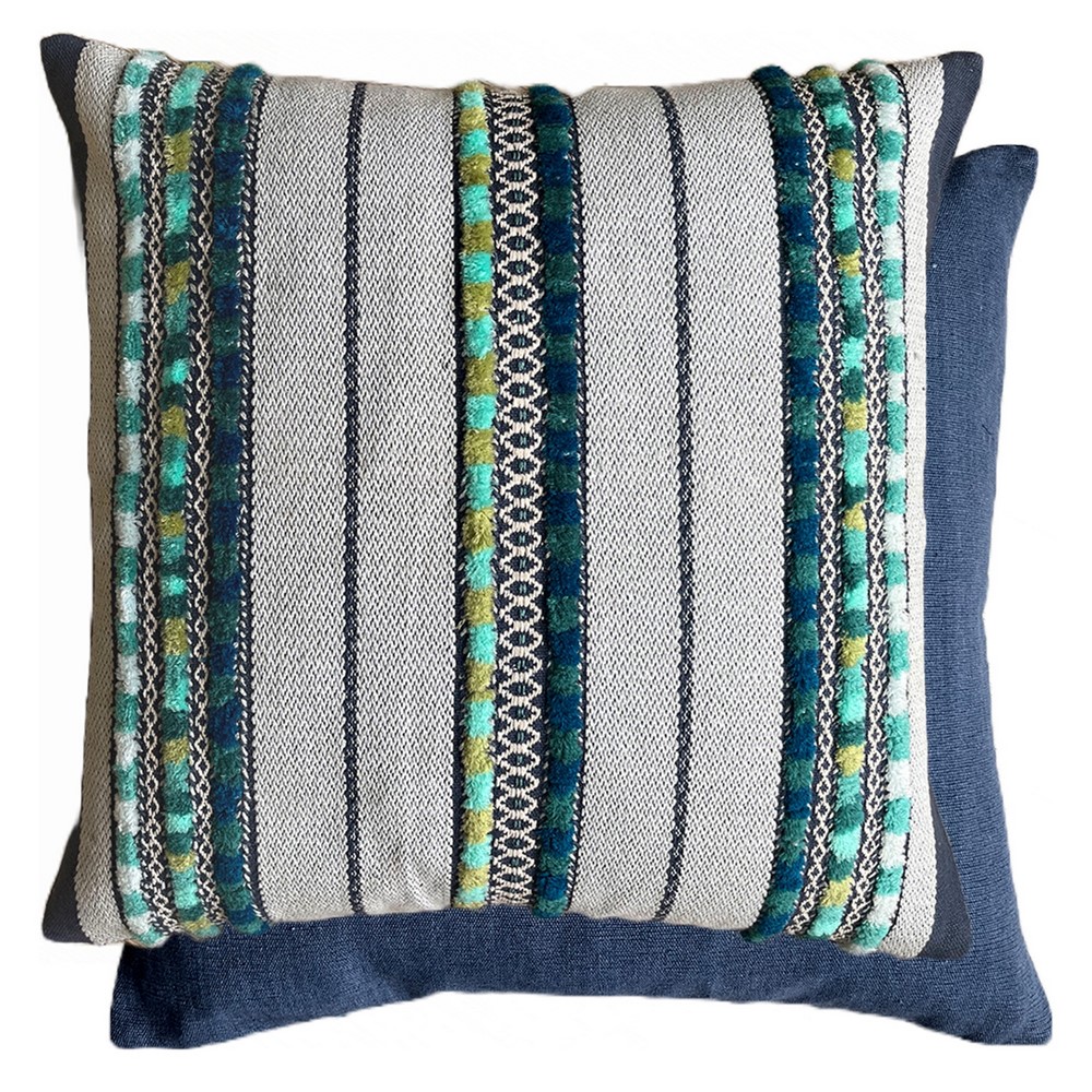 Mangala Jacquard Cushion by William Yeoward in Indigo Blue